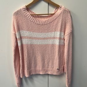 Pink and white Hollister sweater/top